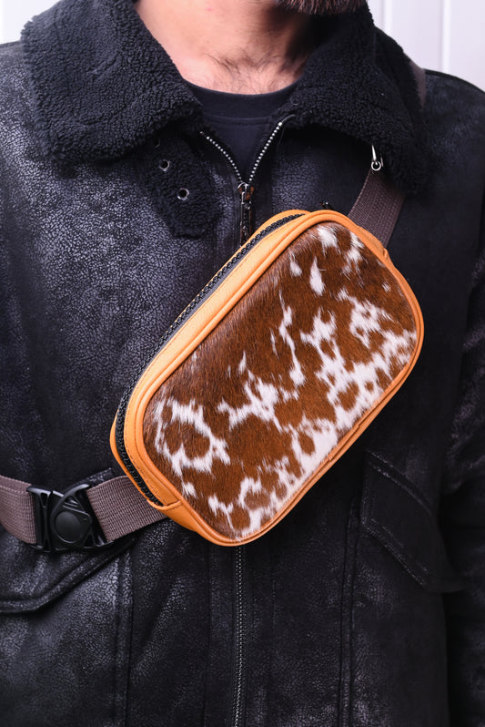 Natural Cowhide Leather Crossbody Bag