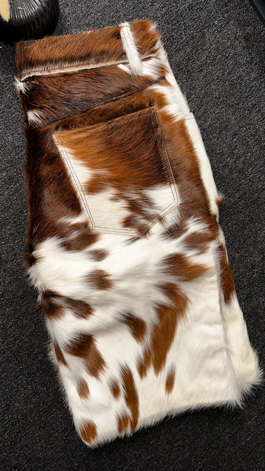 Natural Cowhide Leather Shorts